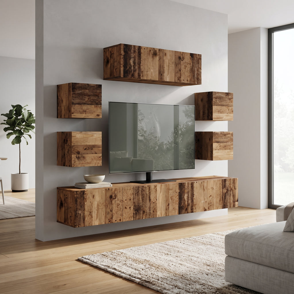 Ensemble mural TV mural 7 pcs | Élévation