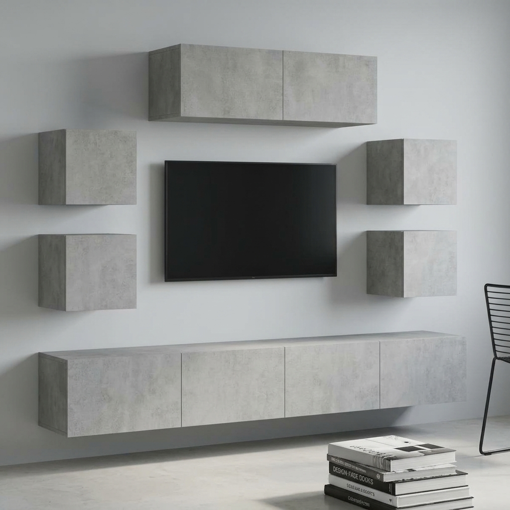 Ensemble mural TV mural 7 pcs | Élévation