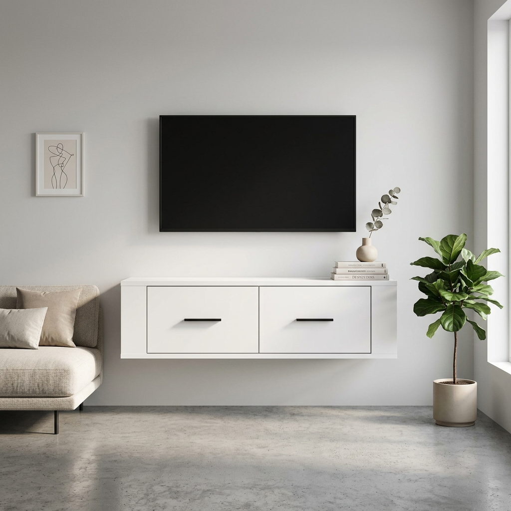 Meuble TV suspendu mural 80 cm | Épure Murale