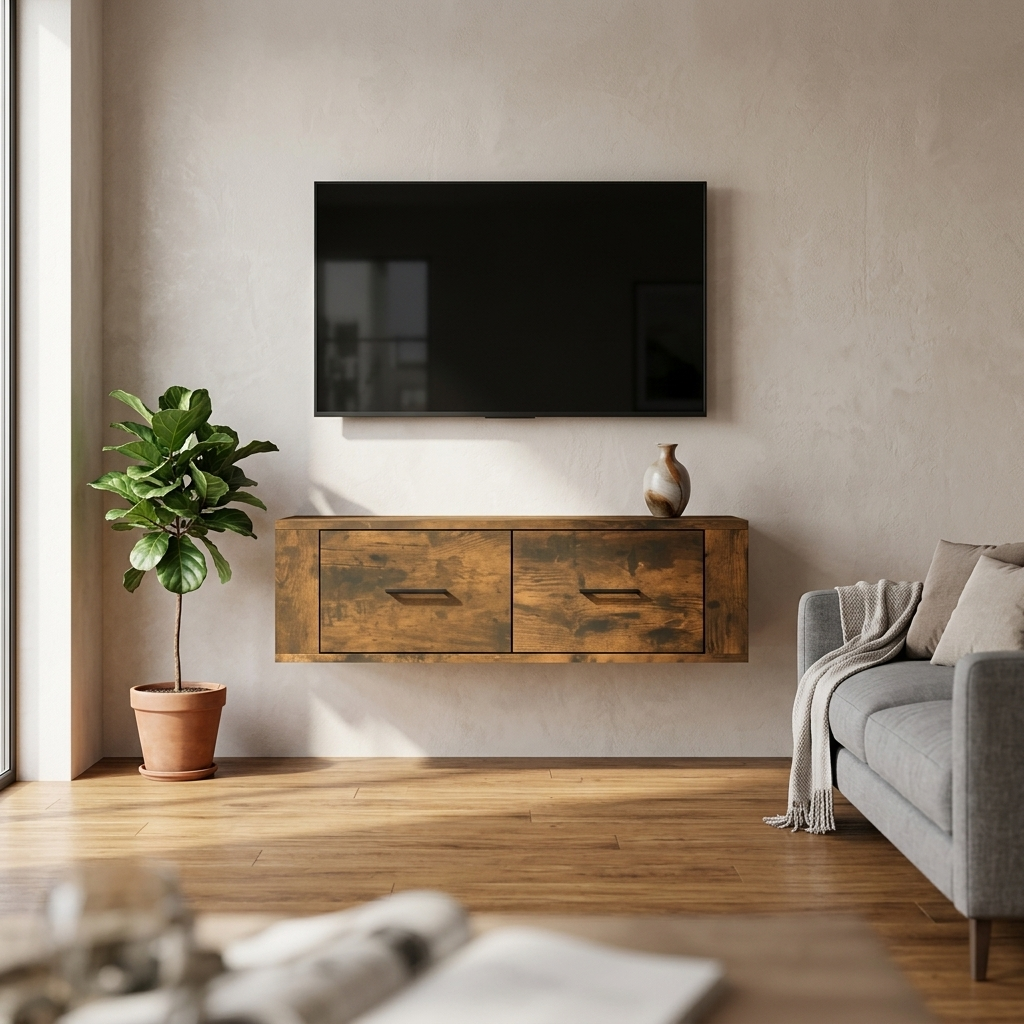 Meuble TV suspendu mural 80 cm | Épure Murale