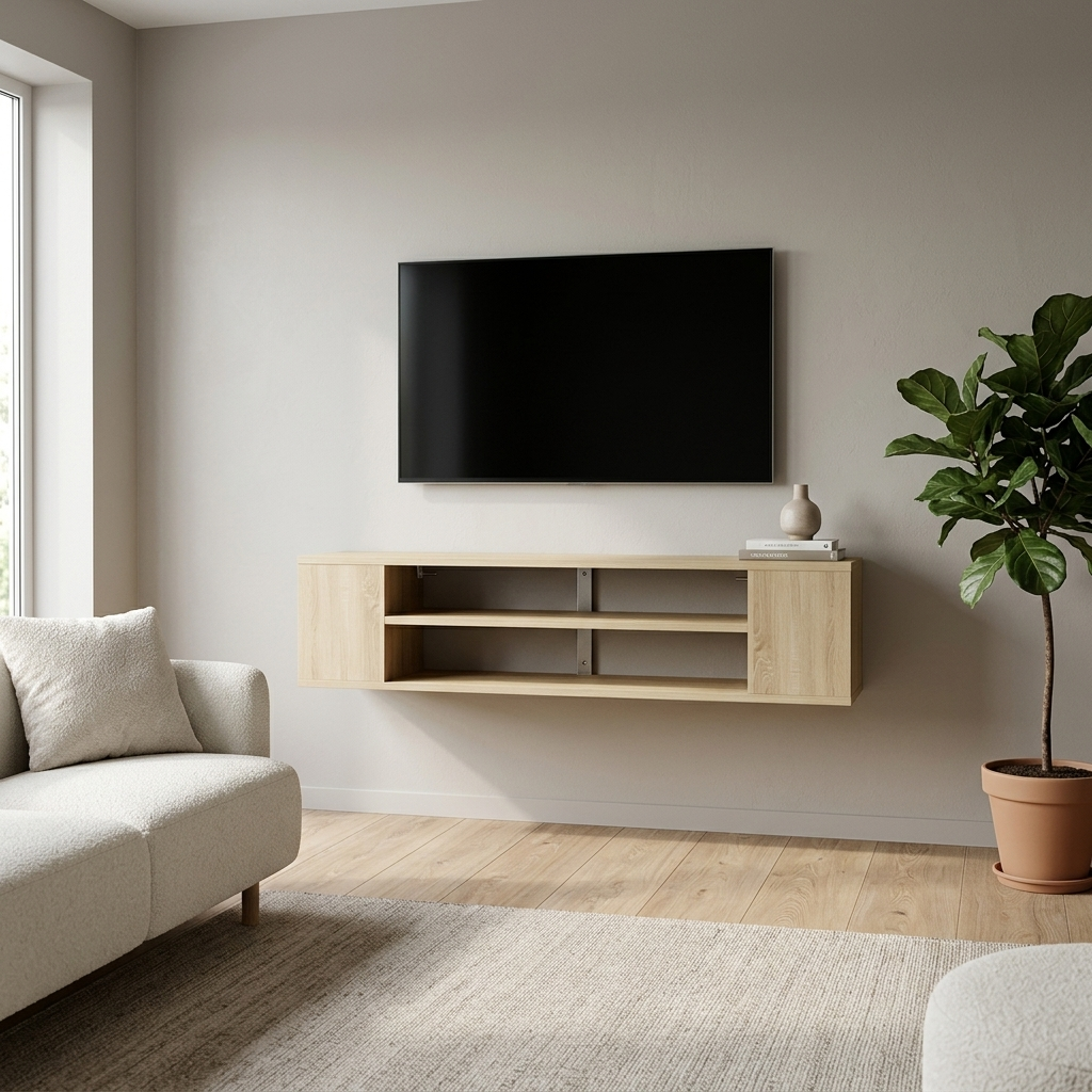 Meuble TV mural bois ingénierie 100 cm | WallSon