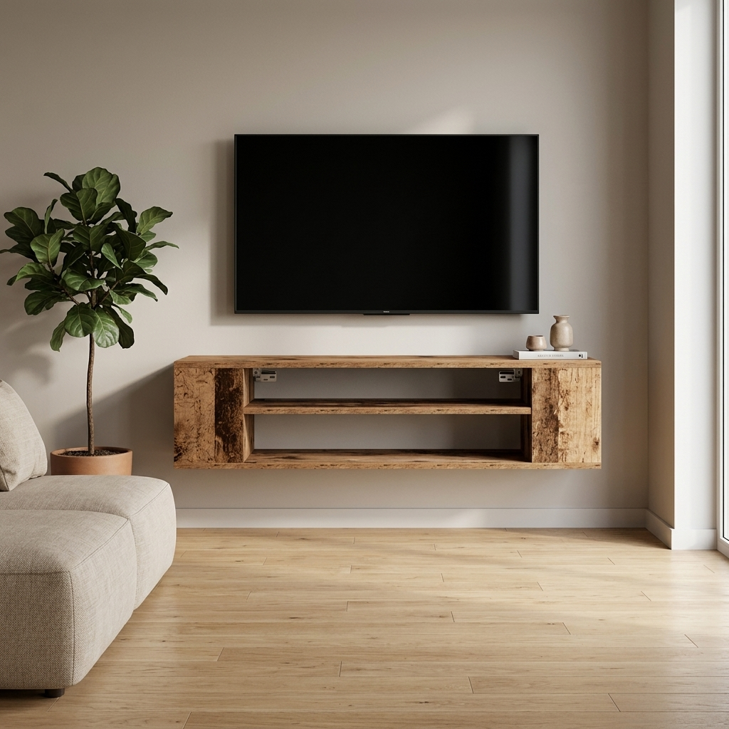 Meuble TV mural bois ingénierie 100 cm | WallSon
