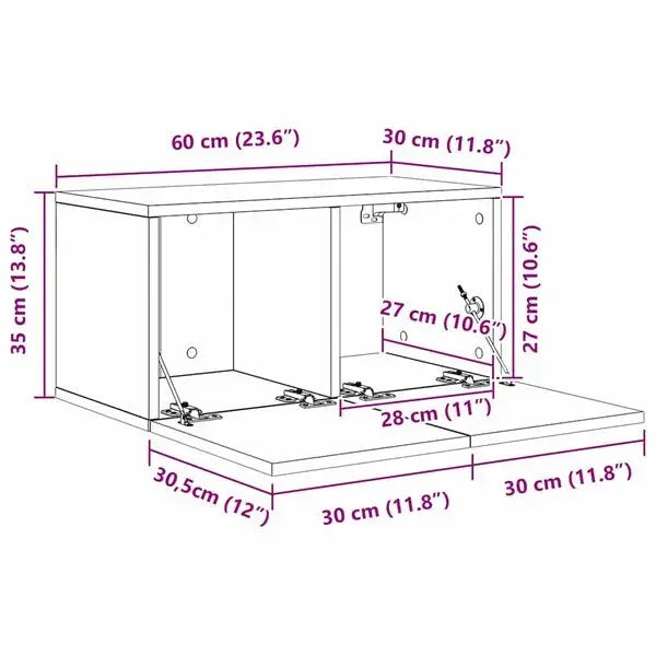 Meuble TV Suspendu Modulable 60x30x30 cm CoinTV