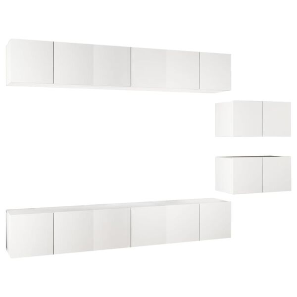 Grand Ensemble TV Mural Suspendu Modulable 8 Pièces